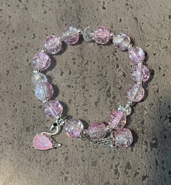 swan charm beaded bracelet